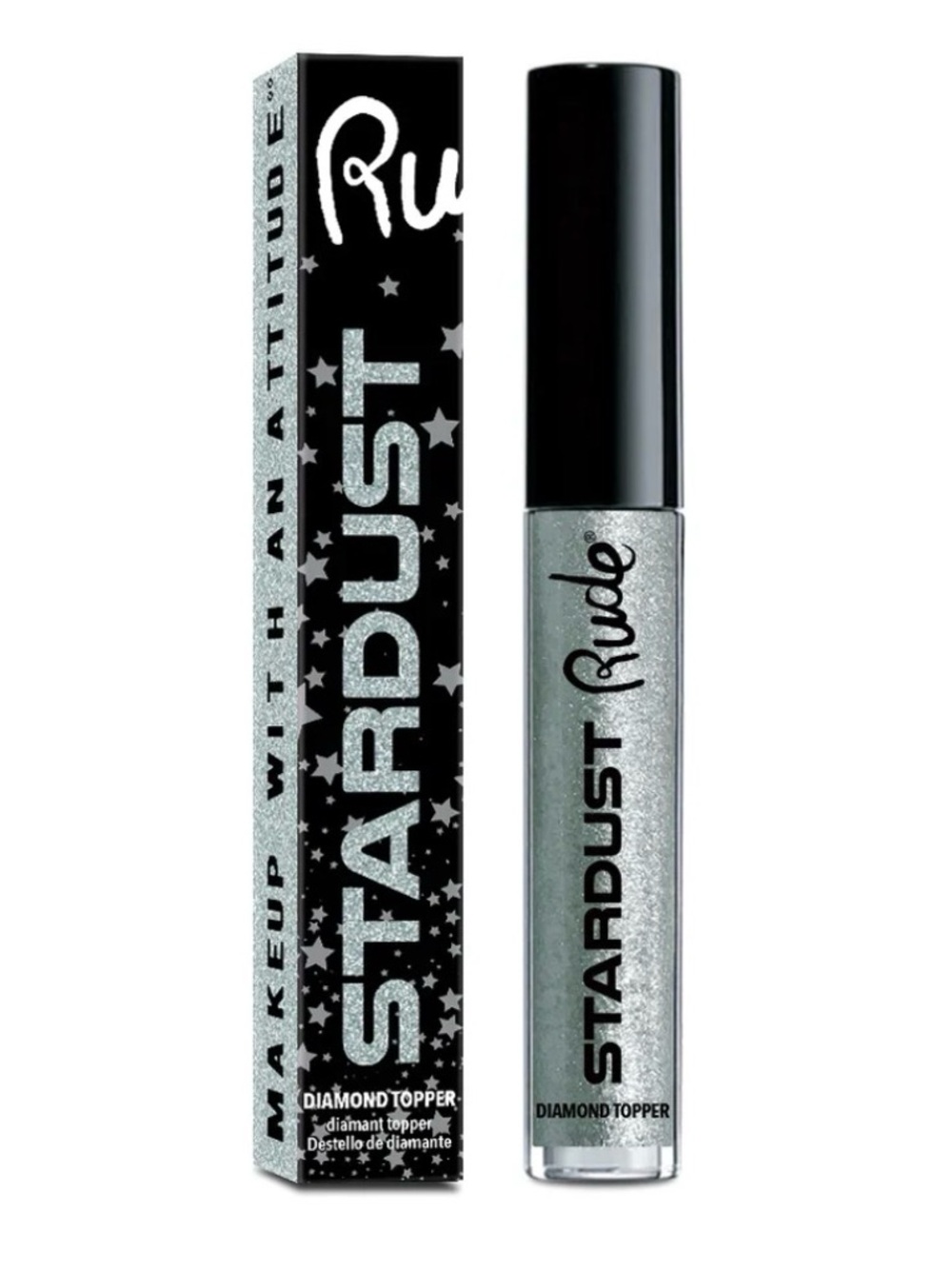 New Rude Cosmetics Stardust Meteorite Diamond Shimmer Topper Silver Eye Shadow